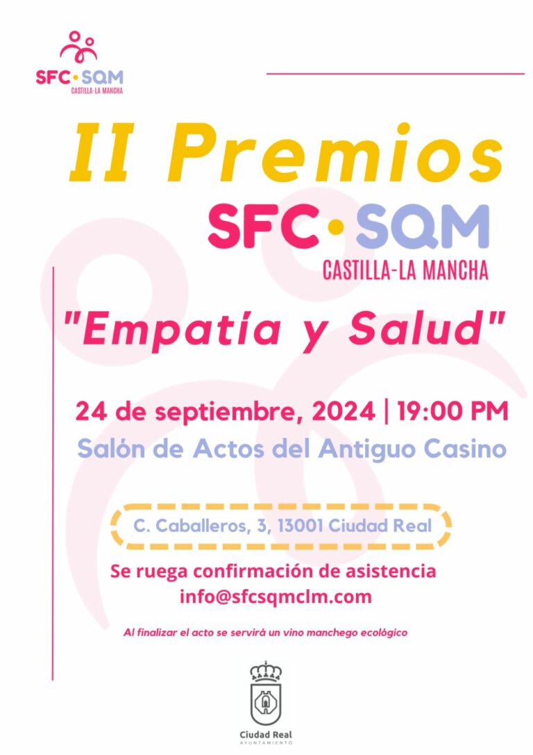 La asociación SFC-SQM CLM reconoce a Carmen Quintanilla y a Álvaro Cabañas en sus II Premios Empatía y Salud