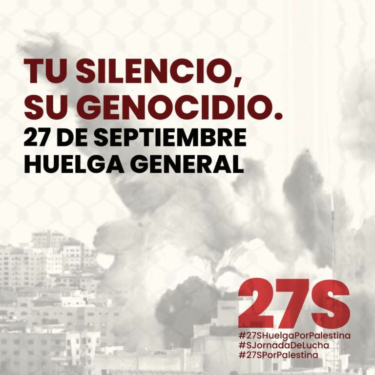 Huelga general y concentración en solidaridad con el pueblo palestino