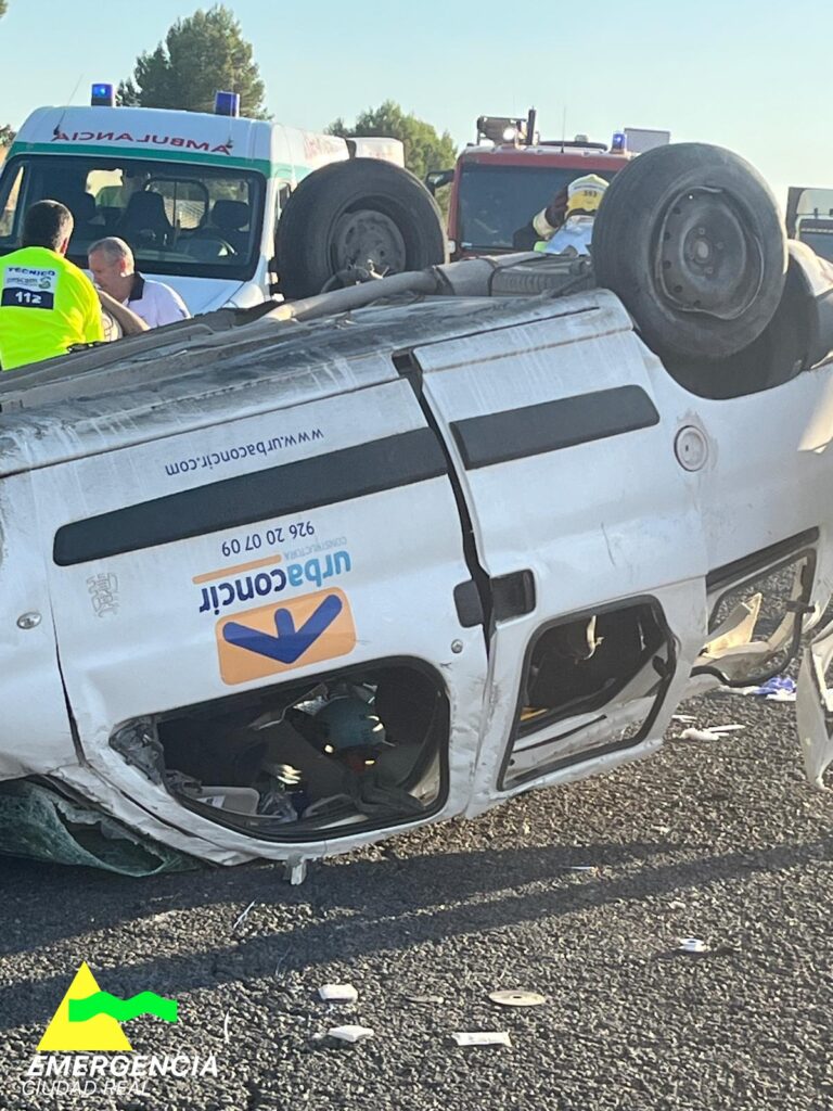 Cuatro varones heridos tras salirse de la vía el vehículo en el que viajaban en la A-43 en Daimiel