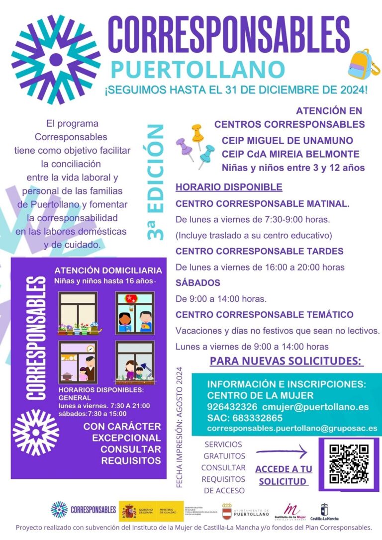 Puertollano:  Un centenar de familias concilió su vida laboral en verano con el programa «Corresponsables»