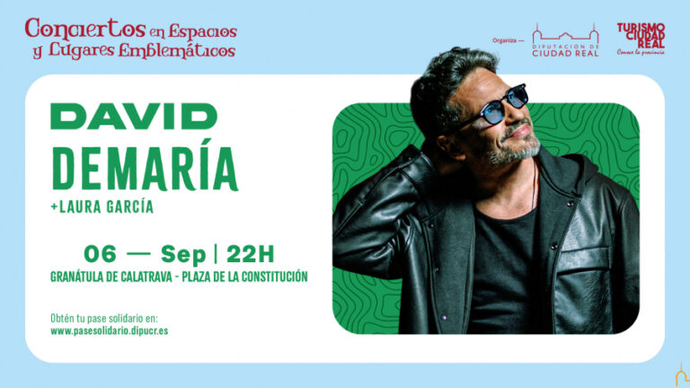 David de María actuará en Granátula de Calatrava el viernes 6 de septiembre en el marco de los Conciertos en Espacios y Lugares Emblemáticos impulsados por la Diputación