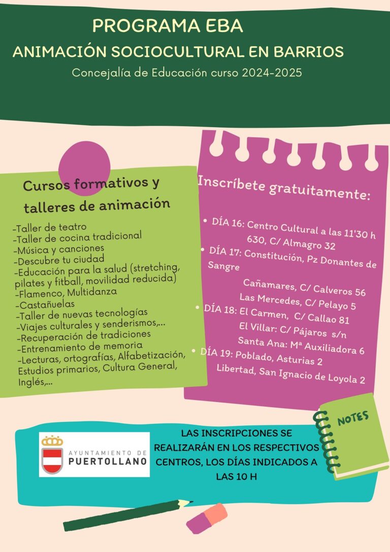 El programa municipal de Educación de Adultos abrirá el lunes las inscripciones de cursos y talleres