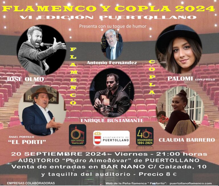 Puertollano: La peña «Fosforito» conmemorará su 40 aniversario con el VI Festival de Flamenco y Copla