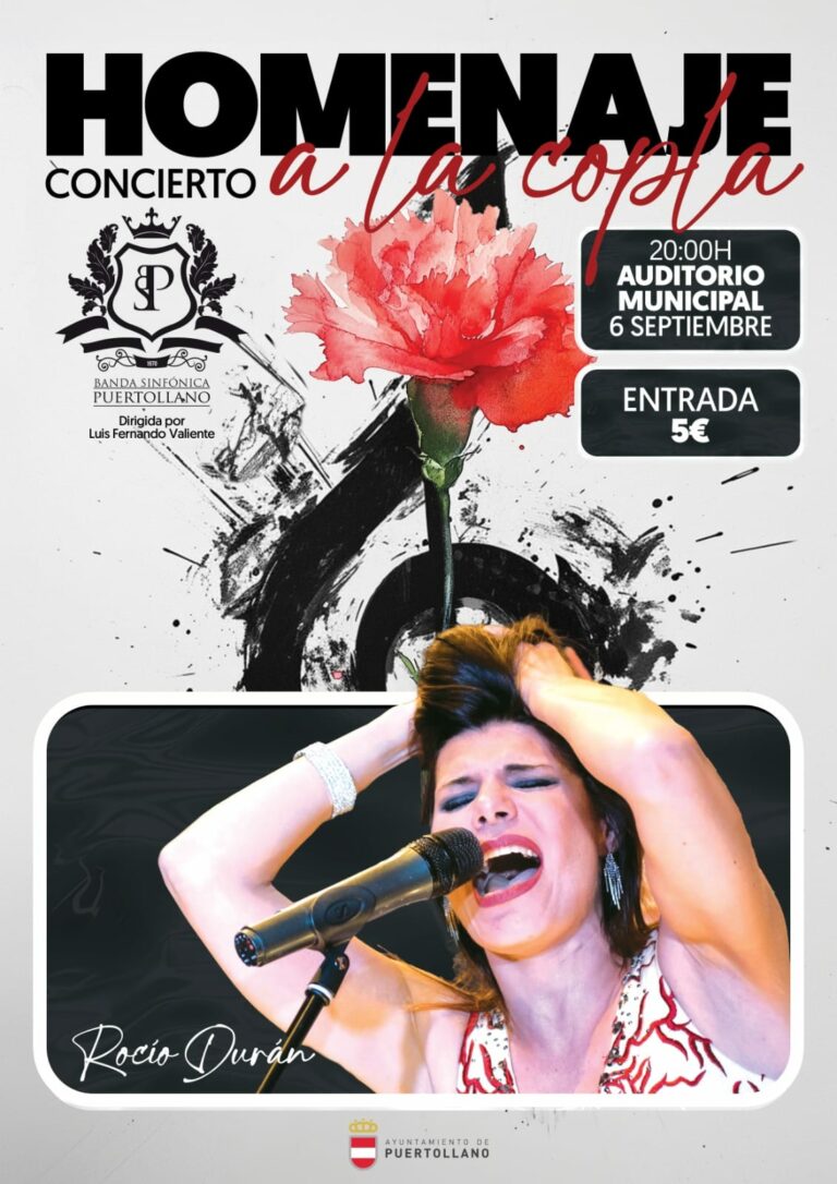Puertollano: La voz de Rocío Durán y la Banda Sinfónica en “Homenaje a la copla” en el Auditorio Municipal