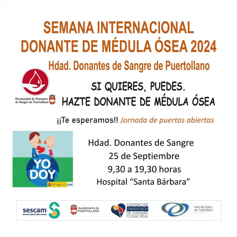 Puertollano: Jornadas de puertas abiertas a la donación de plasma y sangre el miércoles en el Hospital Santa Bárbara
