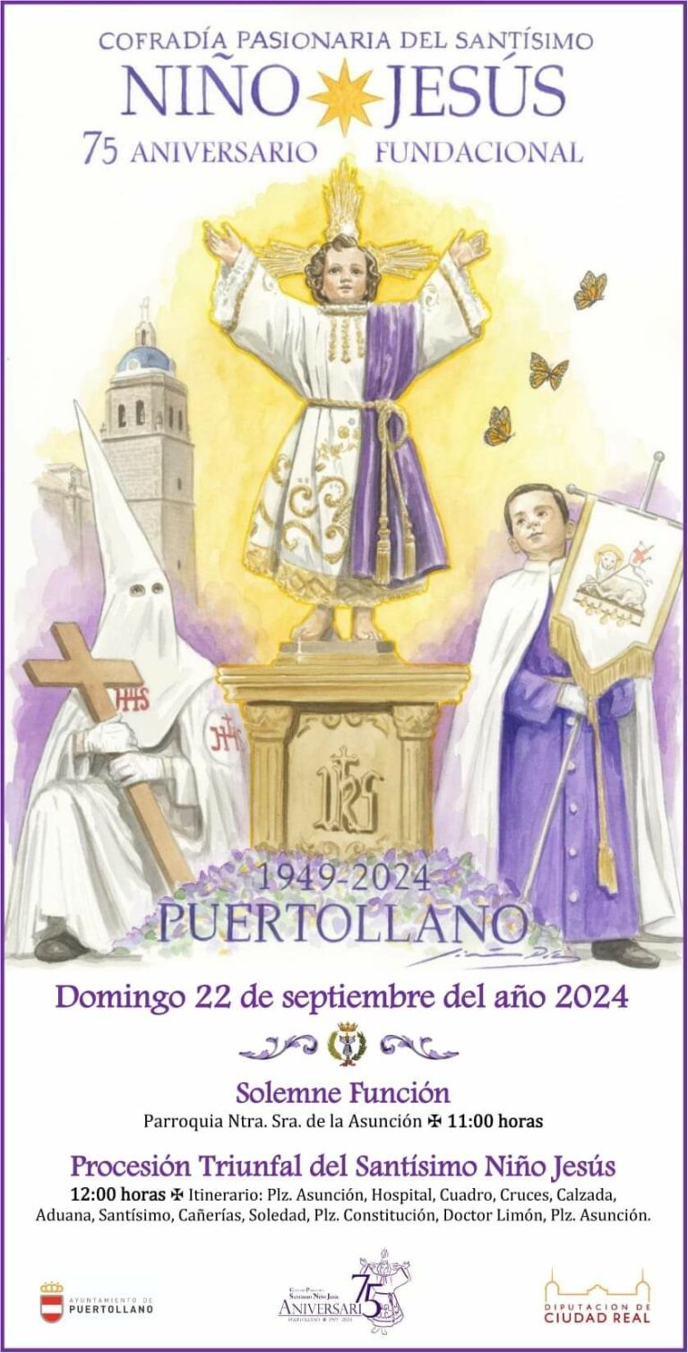 Puertollano: La Cofradía del Niño Jesús anuncia con cartelería la salida procesional extraordinaria del 22 de septiembre