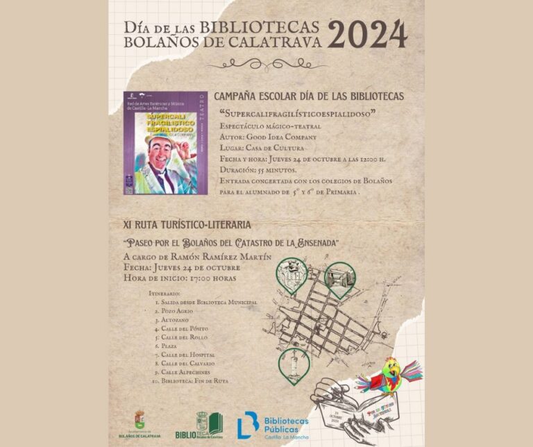 El Ayuntamiento de Bolaños de Calatrava celebra el Día de las Bibliotecas con una amplia programación