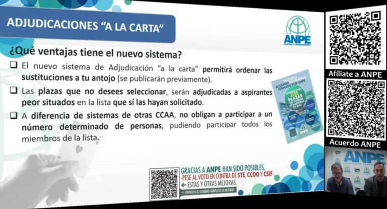 ANPE Castilla-La Mancha informa del funcionamiento de la nueva plataforma de adjudicación de sustituciones