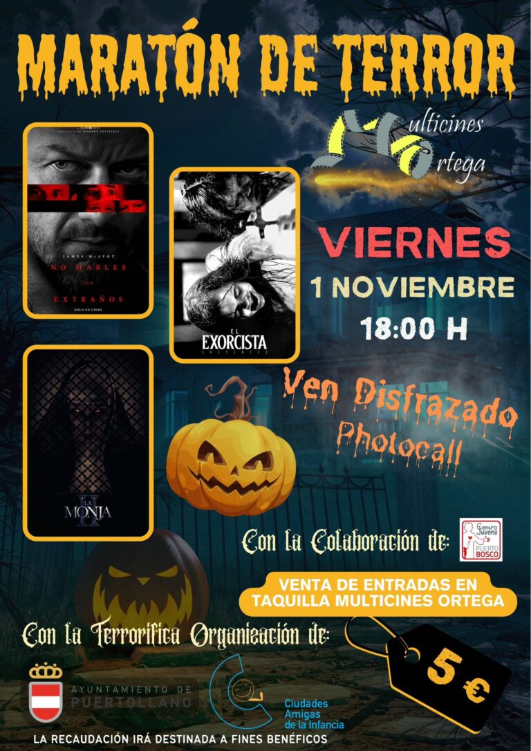 Multicines Ortega de Puertollano acogerá el 1 de noviembre un maratón de cine de terror Multicines Ortega de Puertollano acogerá el 1 de noviembre un maratón de cine de terror