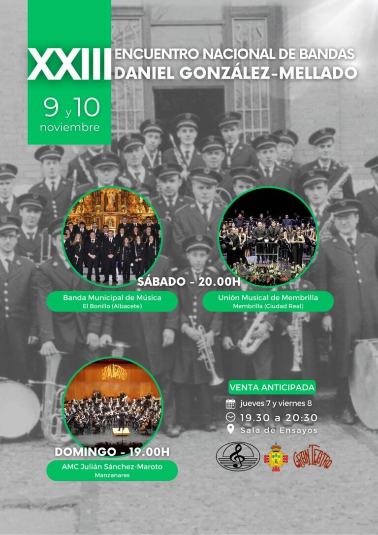 El XXIII Encuentro Nacional de Bandas, entre los actos de noviembre en el Gran Teatro