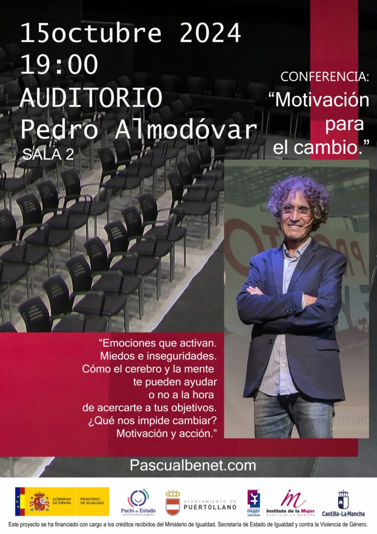 Puertollano: «Motivación para el cambio. El arte del bienestar emocional», conferencia el martes de Pascual Benet con el Centro de la Mujer