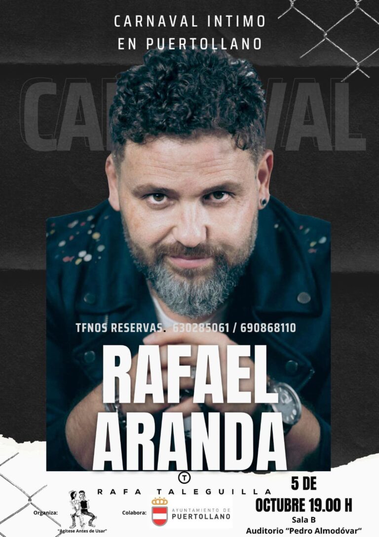 Puertollano: Carnaval íntimo con Rafael Taleguilla el sábado en el Auditorio