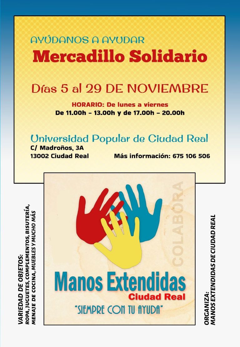 La Asociación Evangélica Manos Extendidas de Ciudad Real inaugura su Mercadillo Solidario de invierno para apoyar a personas en riesgo de vulnerabilidad