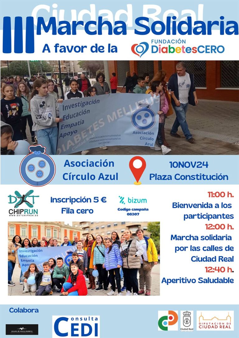 La Asociación Círculo Azul organiza la III Marcha Solidaria de Ciudad Real a favor de la Fundación Diabetes Cero