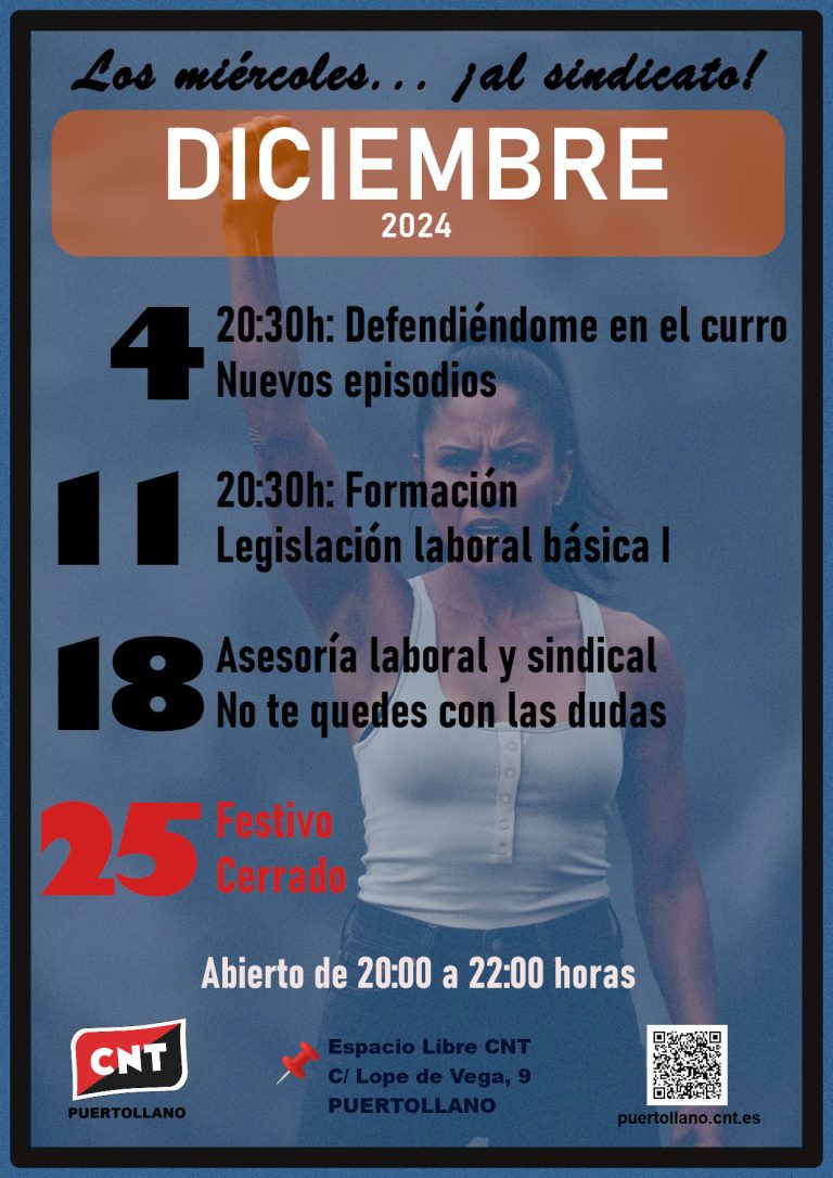 CNT anuncia sus actividades de los miércoles en su Espacio Libre de Puertollano