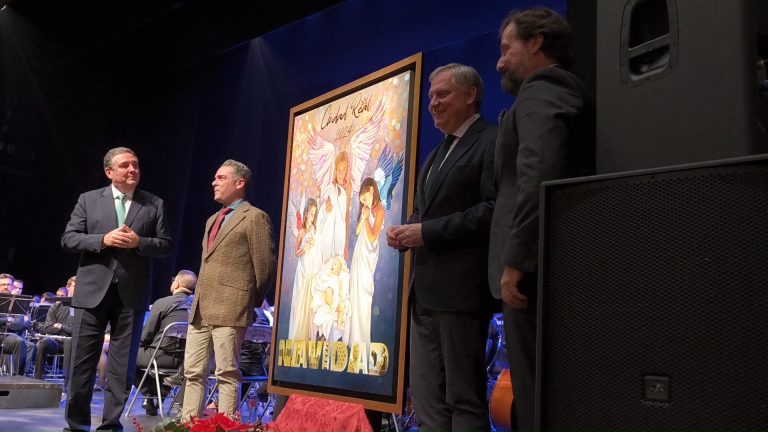 La Asociación de Belenistas celebra en un abarrotado Teatro Quijano su tradicional presentación del cartel y pregón