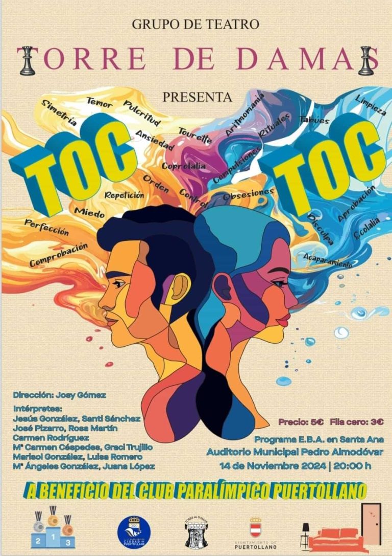Puertollano: A la venta las entradas para asistir a «Toc-Toc» del grupo de teatro «Torre de Damas» a beneficio del Club Paralímpico