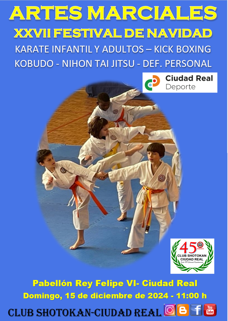 El Club Deportivo Shotokan-Ciudad Real organiza el XXVII Festival de Artes Marciales de Navidad