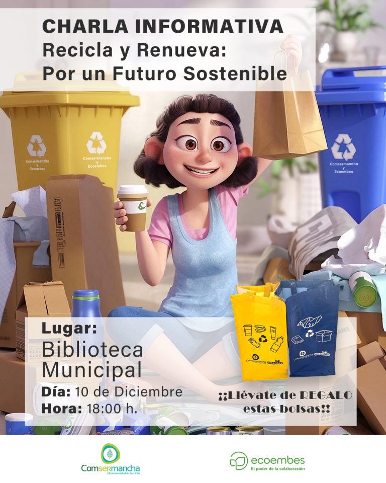 Comsermancha programa en Tomelloso la charla “Recicla y renueva: por un futuro sostenible”