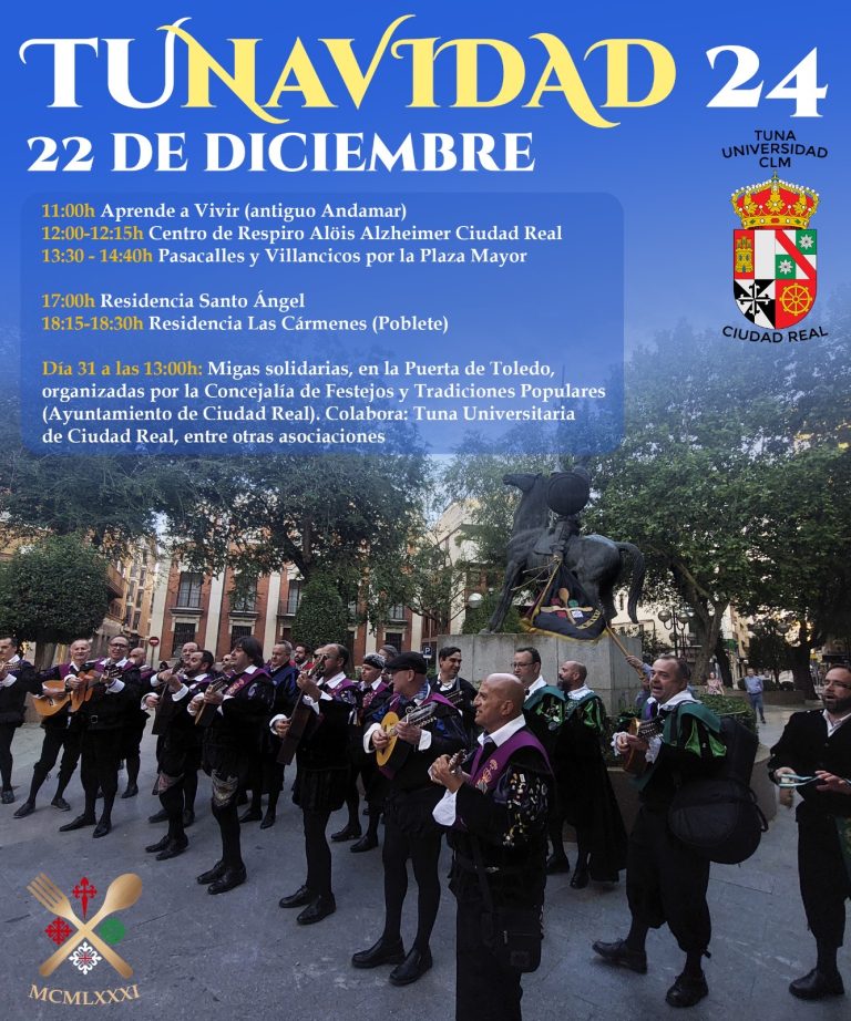 Ciudad Real: La tuna universitaria canta por Navidad