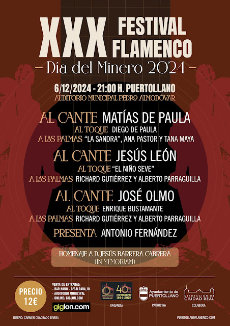 El Festival Flamenco de Puertollano homenajeará al desaparecido Jesús Barrera Cabrera