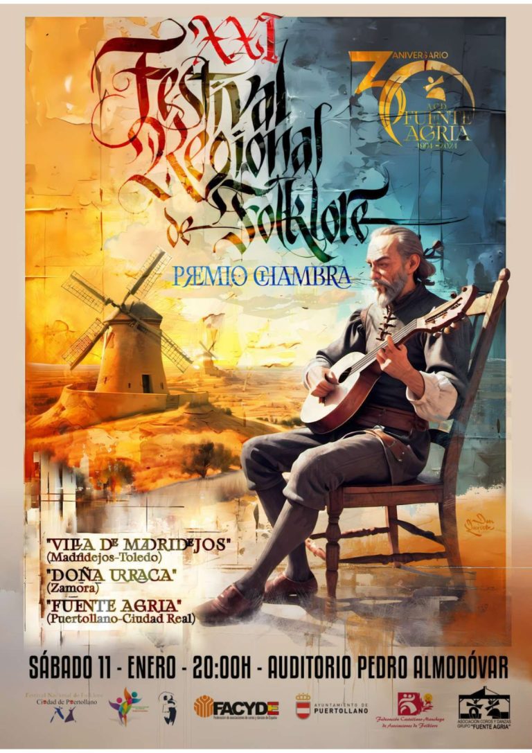 La Asociación de Coros y Danzas «Fuente Agria» de Puertollano reinicia su programación con el XXI Festival Regional de Folklore y Premio Chambra