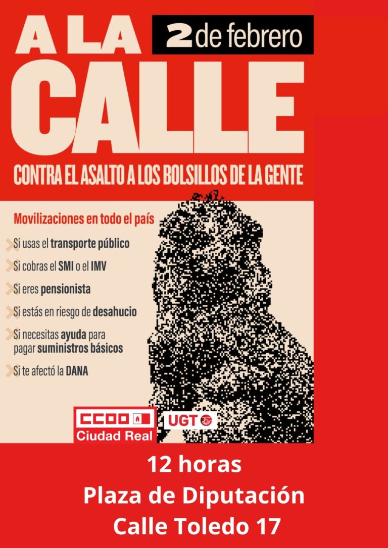 Ciudad Real: CCOO y UGT, contra el asalto a los bolsillos de la gente