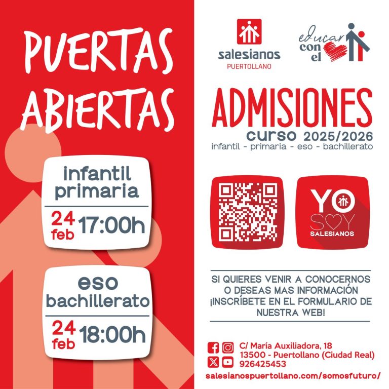 Salesianos Puertollano abre sus puertas el 24 de febrero para mostrar su modelo educativo de calidad e innovación