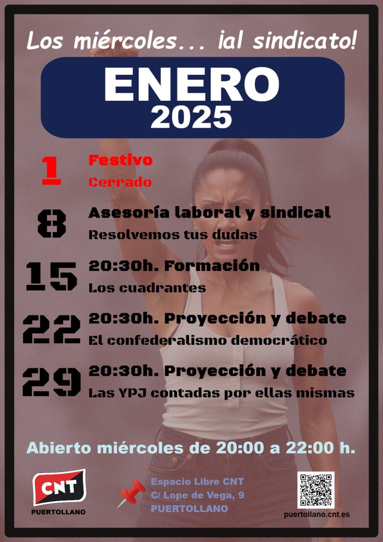 CNT anuncia sus actividades de enero en Ciudad Real y Puertollano