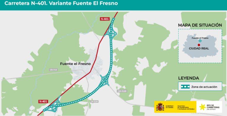 Transportes aprueba definitivamente el proyecto de trazado de la variante de Fuente el Fresno, en la carretera N-401 que une Ciudad Real y Toledo