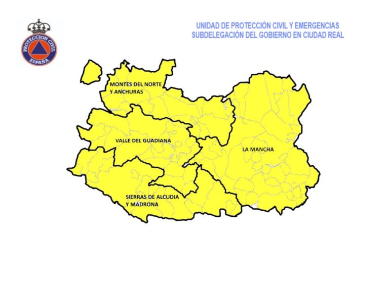 Alerta amarilla por fuertes rachas de viento de hasta 70 kilómetros/hora en la provincia de Ciudad Real