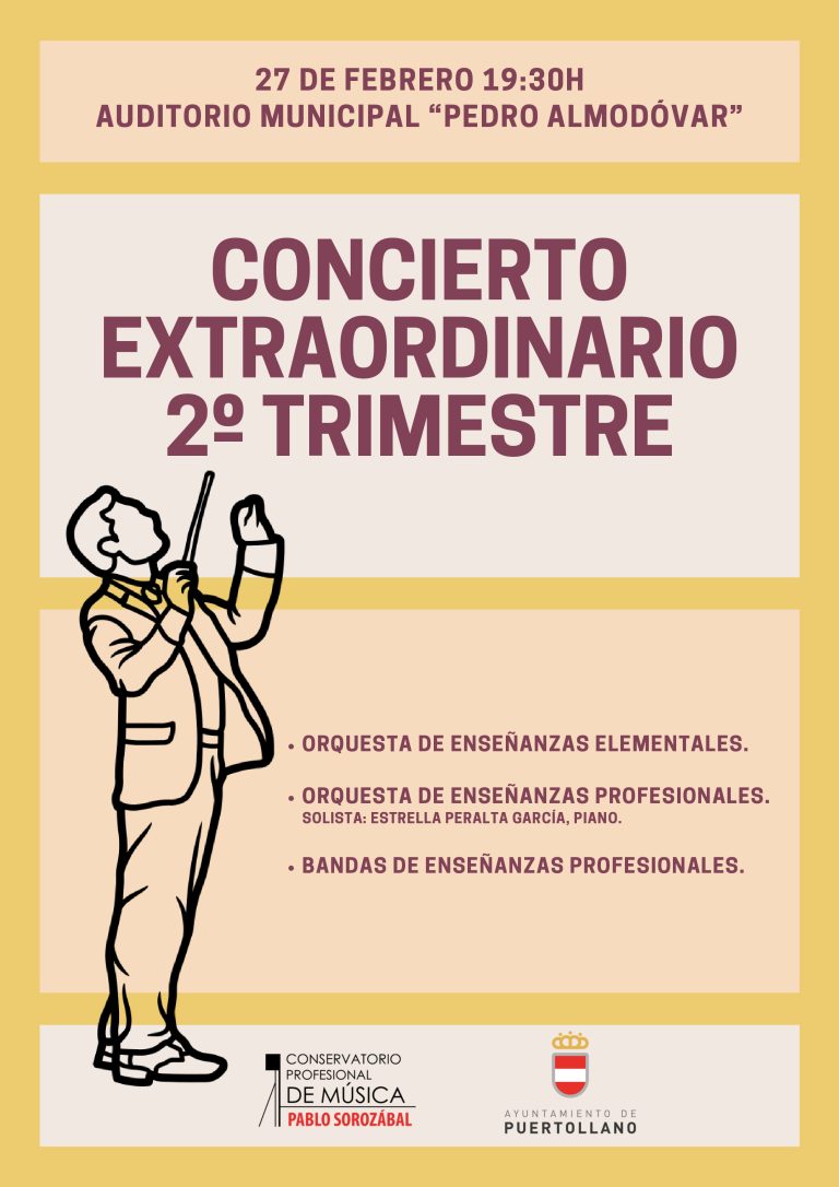 El Conservatorio “Pablo Sorozábal” de Puertollano ofrecerá el 27 de febrero el concierto extraordinario de finalización del trimestre