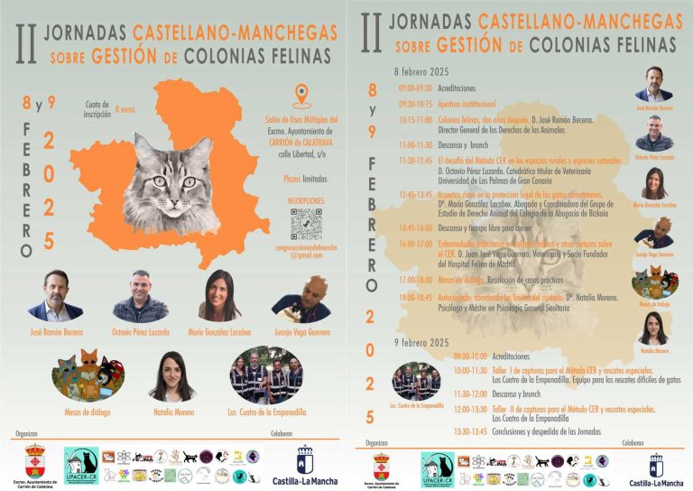 Carrión de Calatrava celebrará este fin de semana las II Jornadas Castellano-manchegas sobre Gestión de Colonias Felinas