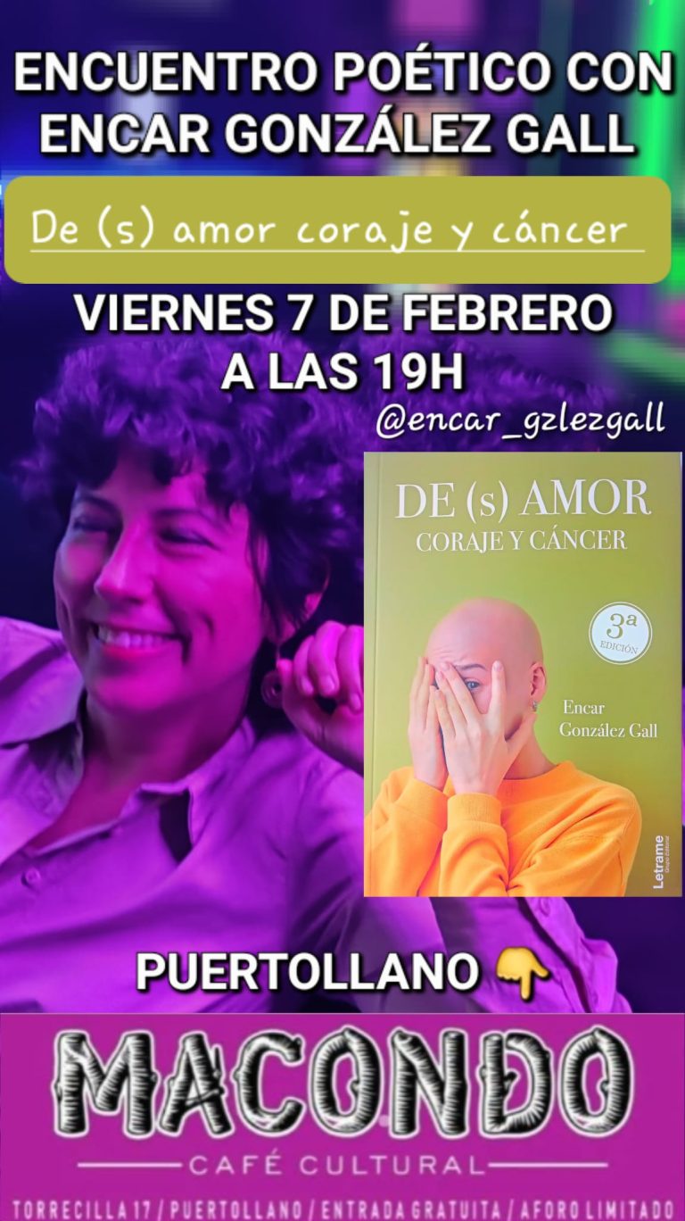 El Macondo Café Cultural de Puertollano acogerá la presentación de libro de poemas de Encar González Gall
