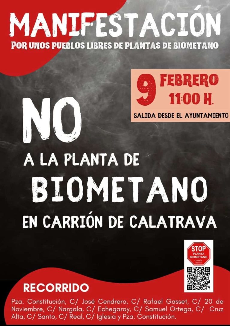 Carrión y Torralba de Calatrava, contra la planta de biometano