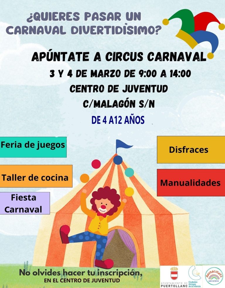 Puertollano: Abierta la inscripción de los talleres infantiles de carnaval del Centro de Juventud en vacaciones escolares