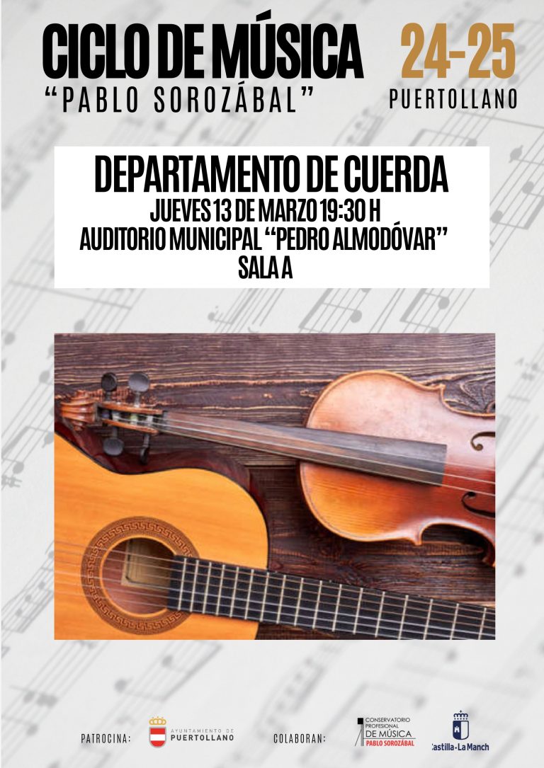 Concierto del Departamento de Cuerda del Conservatorio Profesional de Música “Pablo Sorozábal” de Puertollano.