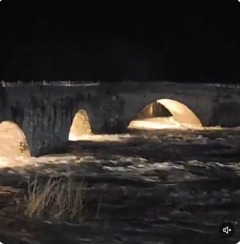 La afluencia del río Tajo a su paso por Talavera derrumba parte del puente romano