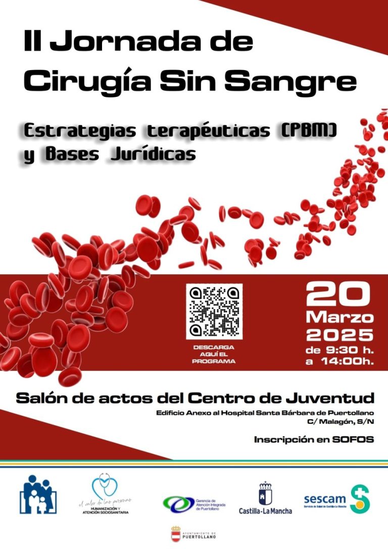 La Gerencia de Atención Integrada de Puertollano del Servicio de Salud de Castilla-La Mancha celebra el día 20 la II Jornada de Cirugía Sin Sangre
