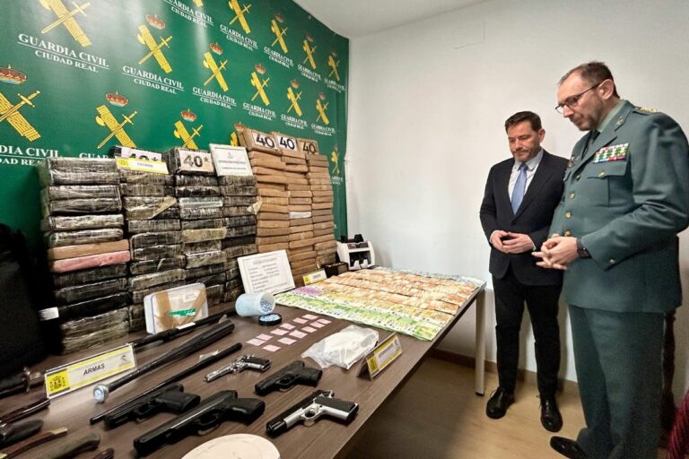 La Guardia Civil detiene a 31 personas en Madrid y C-LM e incauta 150 kilos de cocaína y otras drogas