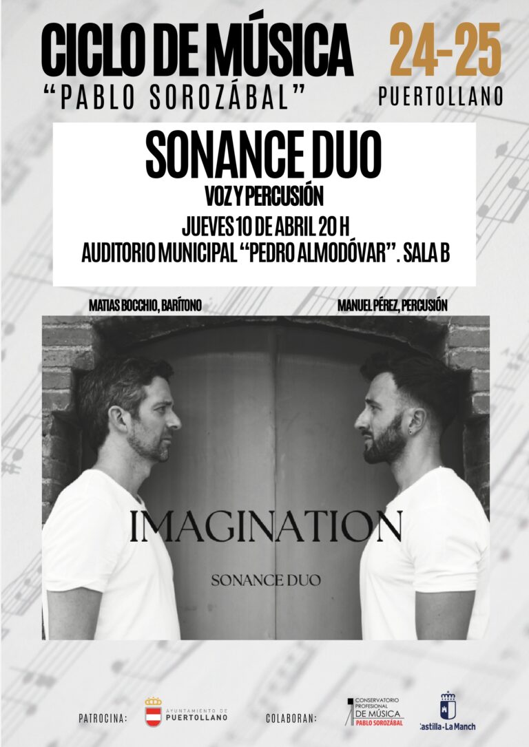 El auditorio de Puertollano acogerá este jueves el concierto “Imagination” de Sonance duo