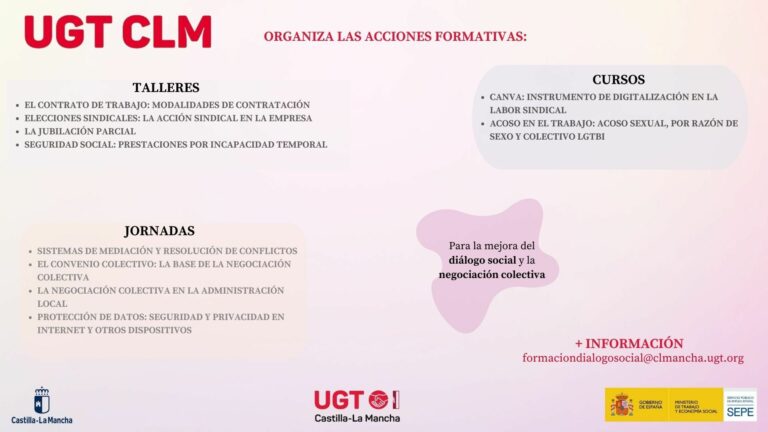 UGT Castilla-La Mancha ofrece a sus delegados y delegadas un amplio plan de formación para reforzar la acción sindical