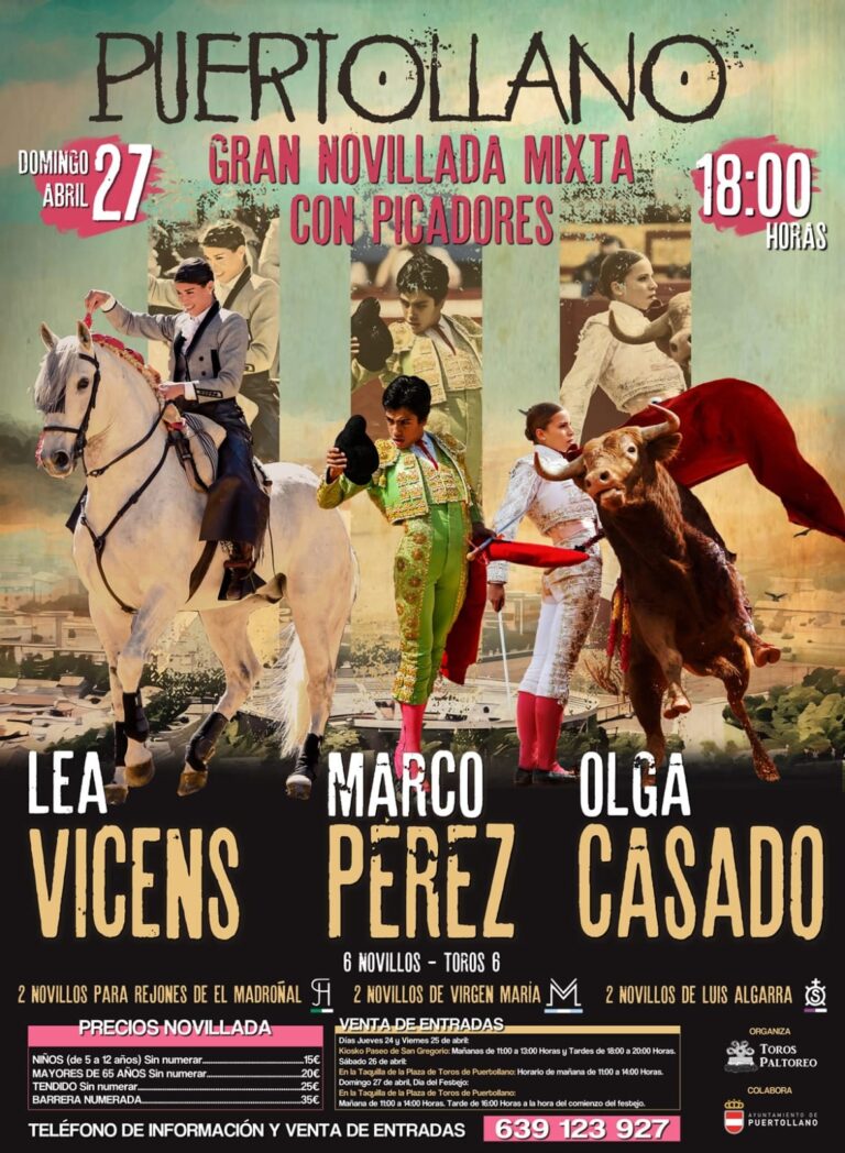 Puertollano: Novillada, tardeo con baile del vermú y degustaciones de arroz y hornazo en el primer fin de semana de feria