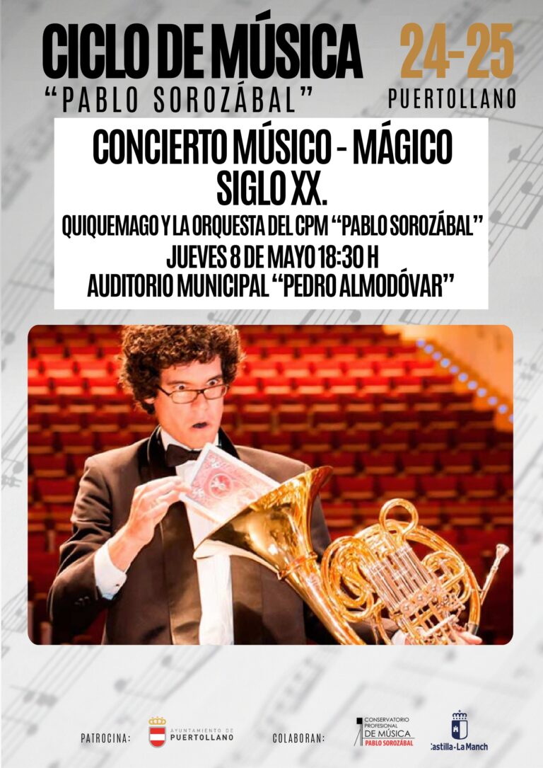 Quiquemago y la orquesta de profesores del “Pablo Sorozábal” de Puertollano pondrán en escena el Concierto Músico-Mágico Siglo XX
