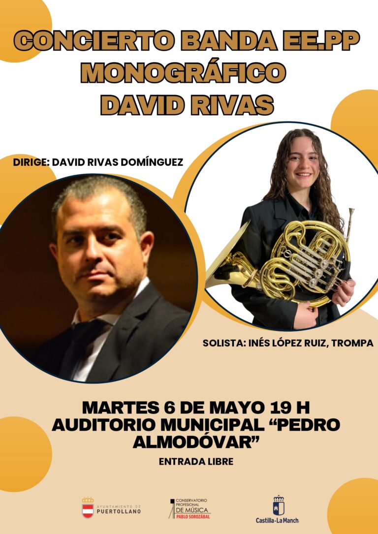 La Banda de Enseñanzas Profesionales del “Pablo Sorozábal” ofrecerá un concierto monográfico de David Rivas
