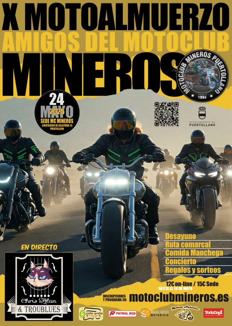 Motoclub Mineros Puertollano celebra el décimo aniversario del Motoalmuerzo