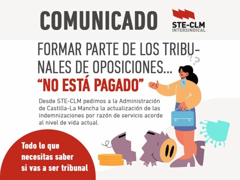 STE-CLM asegura que formar parte de los tribunales para oposiciones docentes “no está pagado”