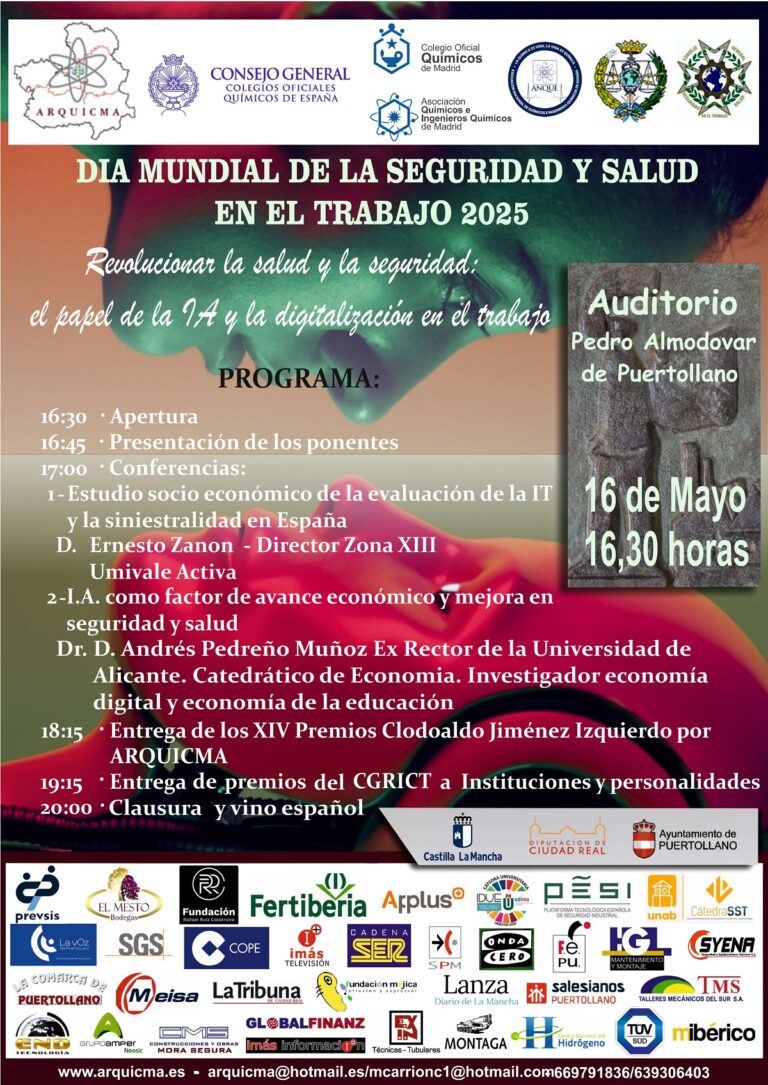 Puertollano: El papel de la inteligencia artificial será protagonista de la jornada de seguridad y salud en el trabajo de Arquicma Puertollano: El papel de la inteligencia artificial será protagonista de la jornada de seguridad y salud en el trabajo de Arquicma