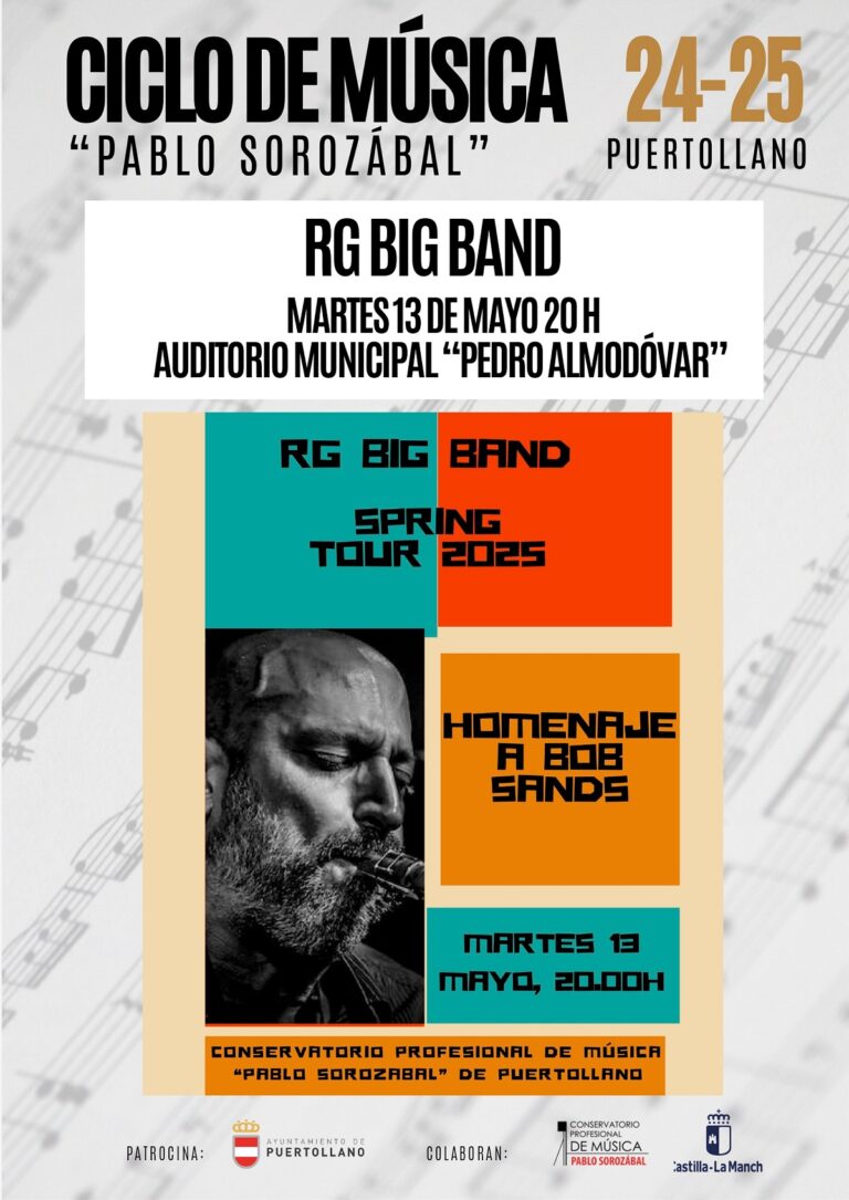 Puertollano: El Conservatorio cerrará el ciclo de conciertos con la Big Band del CMP «Ramón Garay» de Jaén