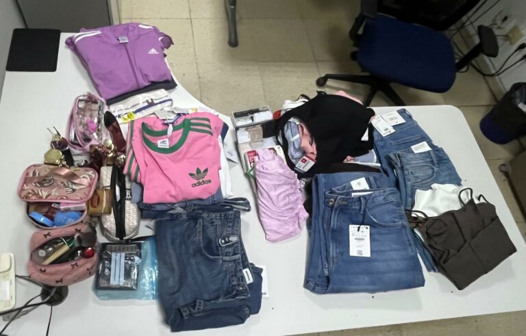 Pillado en un control de tráfico con 150 artículos de ropa y perfumería sustraídos